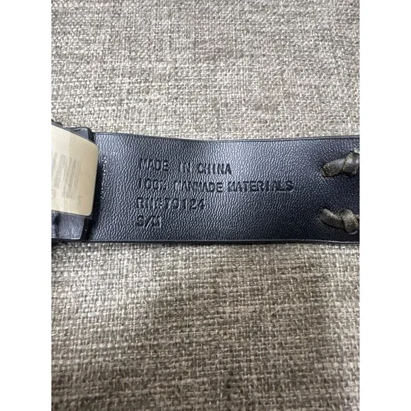 Mens Braided Black Faux Leather Belt Size S/M With Silver Buckle Dress Casual - Picture 2 of 6